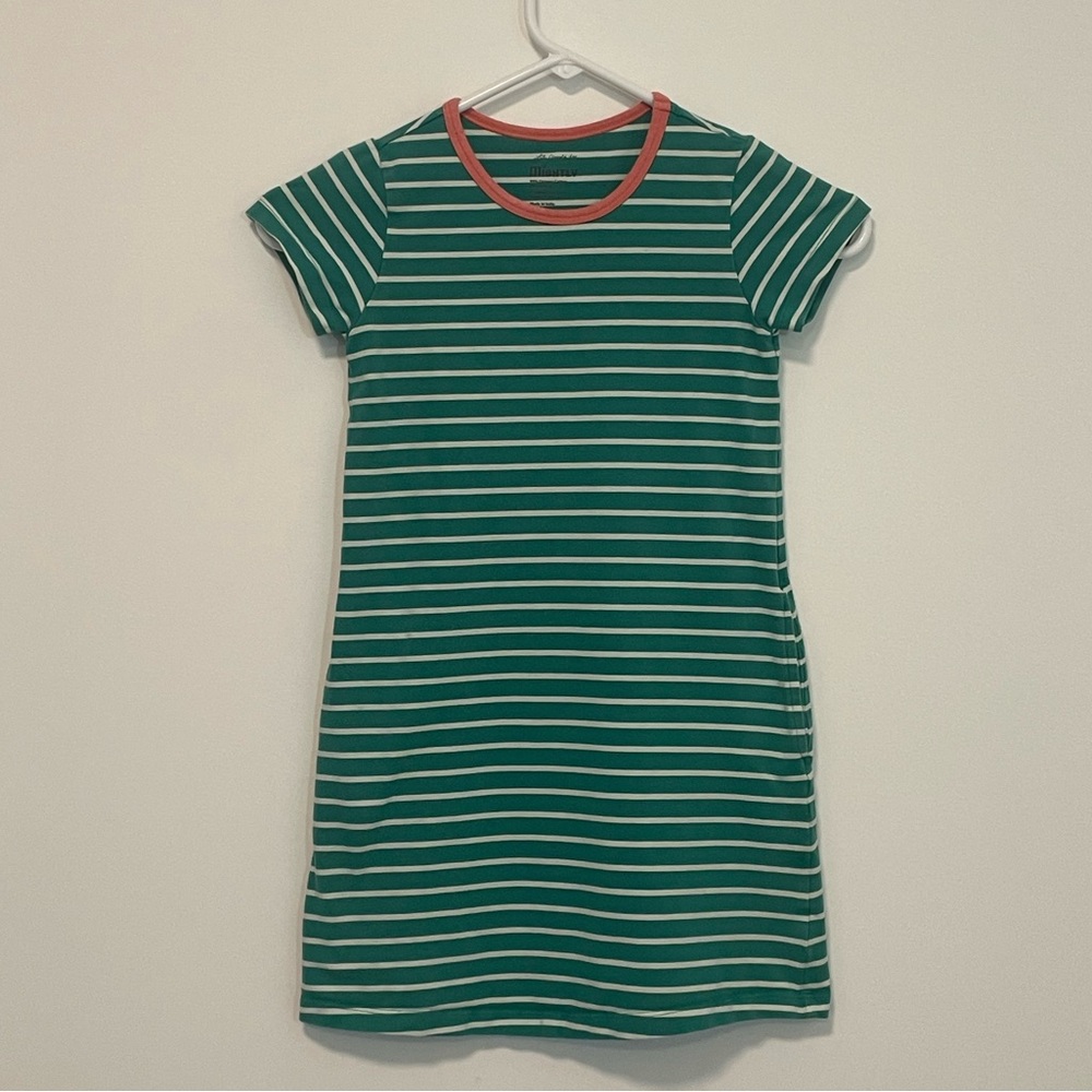 Lili Arnold for Mightly, Girls’ Green & White Striped Dress, size 8
